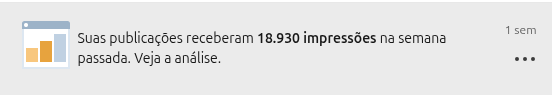 Notificação semanal: 18.930 impressões